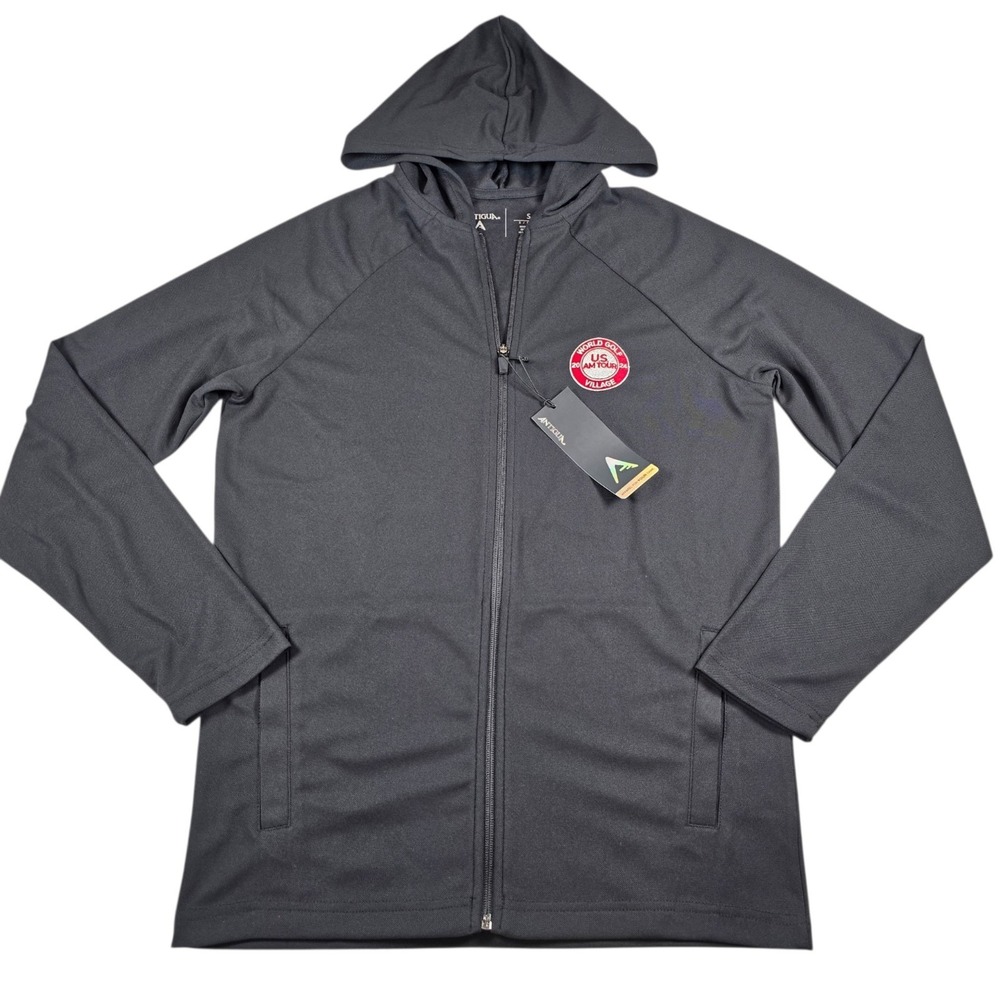 Antigua Legacy Black Full-Zip Performance Lightweight Golf Hoodie Men S NWT LOGO